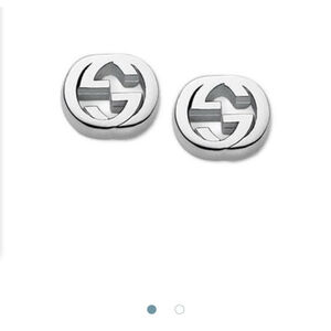 Gucci Interlocking Sterling Silver Stud Earrings